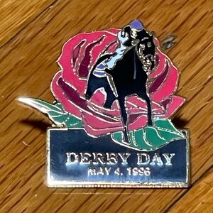 1996 Derby Day Rose & Jockey Enamel Pin